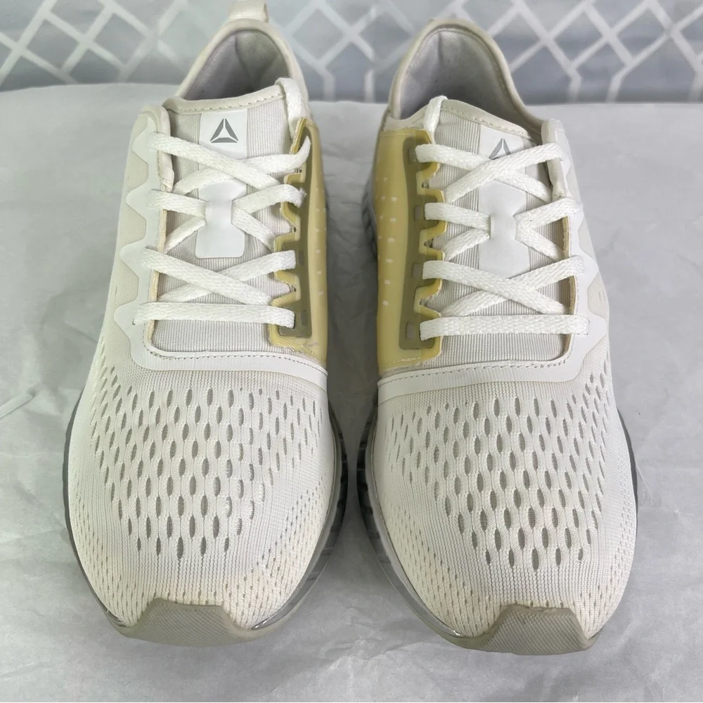 Reebok Flashfilm White & Silver Metallic Running Training Shoes Size 10
